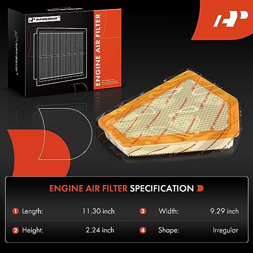 A-Premium Engine Air Filter for Cadillac CTS 2008-2014, 3.0L, 3.6L, 6.2L
