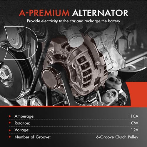 A-Premium Alternator 2.5L 12V 110A for Nissan Rogue & X-Trail 2008-2012 & 2005-2006