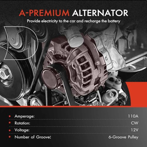 Original Equipment Quality Alternator for Nissan Murano, Maxima, and Infiniti I30/I35 - 12V 110A