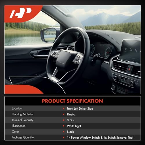 A-Premium Master Power Window Switch for 2017-2021 Chrysler Pacifica V6 3.6L Mini Van, Driver Side